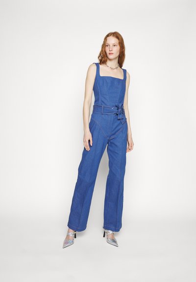 Sara Battaglia HIGH WAISTED PANTS - Straight leg jeans - blue denim