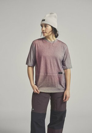 185 MERINO PATCH PRINT - Sports T-shirt - mottled pink