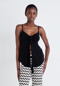 Gina Tricot - TIE SINGLET - Top - black Miniatuurafbeelding 1