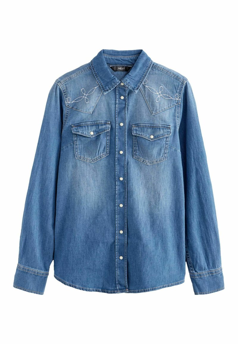 Next SEAM DETAIL WESTERN REGULAR FIT - Užsagstoma palaidinė - blue embroidered