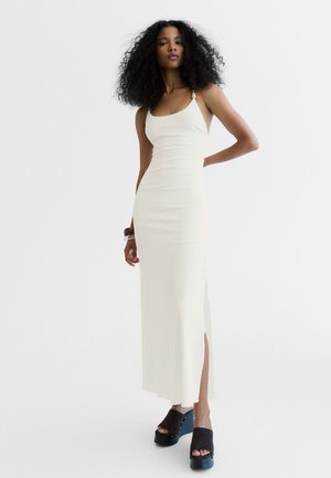 Bershka, RUSTIC STRAPPY - MIDI DRESS - Hverdagskjole - beige
