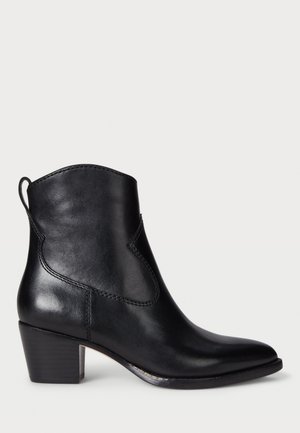 Lauren Ralph Lauren HARPHER BURNISHED LEATHER BOOTIE - Stivaletti texani / biker - black