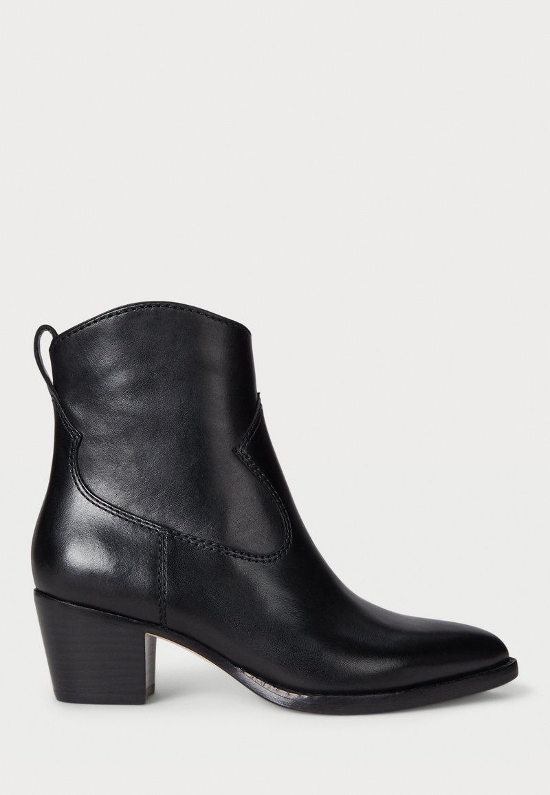 Lauren Ralph Lauren HARPHER BURNISHED LEATHER BOOTIE - Bottines de cowboy / motard - black