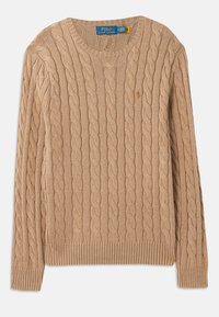 CABLE-KNIT COTTON JUMPER - Pulover - buff camel
