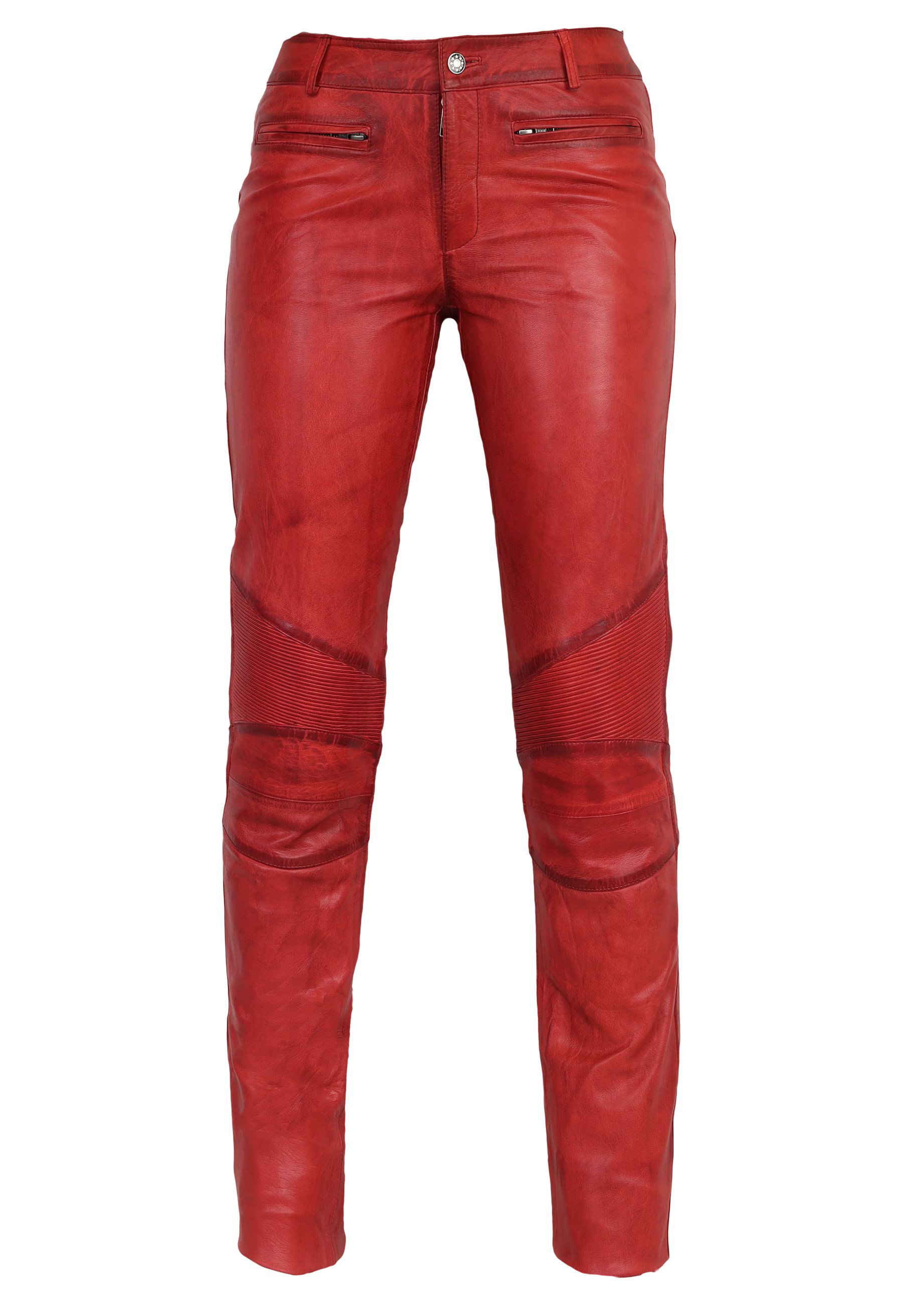 Ricano DONNA - Leren broek - red/Rood - Zalando.nl