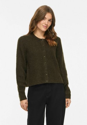 VILA, VILORY O-NECK L/S KNIT CARDIGAN-NOOS - Gilet - forest night