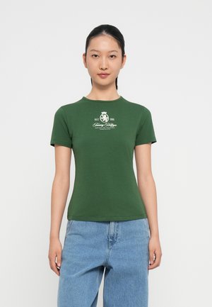 VARSITY CREST SLIM TEE - T-shirt imprimé - deep evergreen