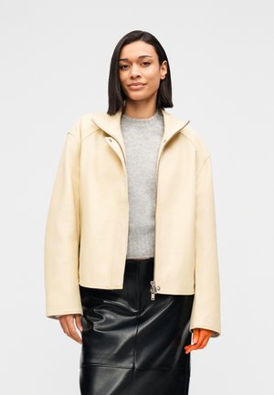 SATIA JACKET - Leather jacket - bone white