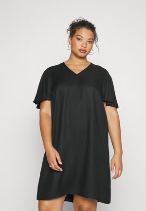 CARCHANTAL V NECK KNEE DRESS - Day dress - black