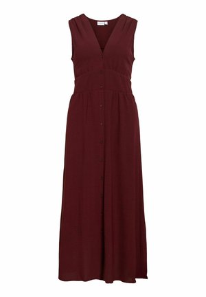 VILA, Midi VISKOV V-neck - Skjortekjole - port royale