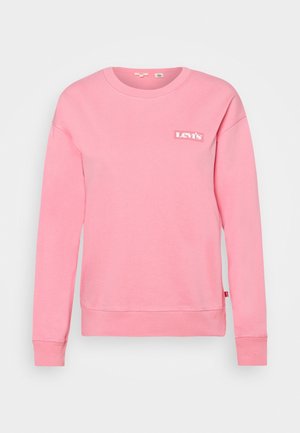 Felpa rosa chiaro realizzata in tessuto morbido. Presenta una scollatura tonda, maniche lunghe e un piccolo logo Levi's bianco sul davanti.