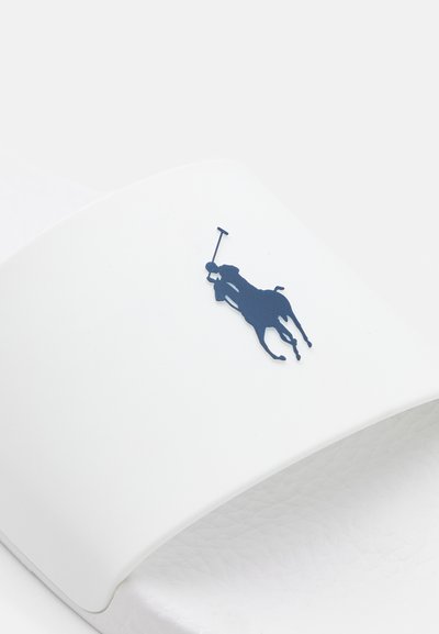 Polo Ralph Lauren SIGNATURE PONY SLIDE - Chinelos de piscina - white/navy