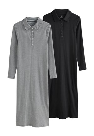 REGULAR FIT - 2 PACK COLLARED MIDI  - Robe pull - black stripe