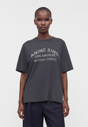 ANINE BING, CADE TEE MELROSE STENCIL - Print T-shirt - black
