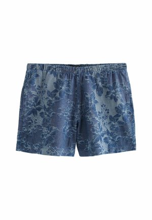 Džinsiniai šortai - blue floral jacquard