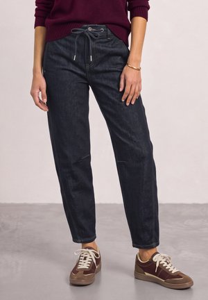 Street One, HIGH-WAISTED BARREL-LEG JEANS WITH DRAWSTRING - Coupe large - rinse soft washed