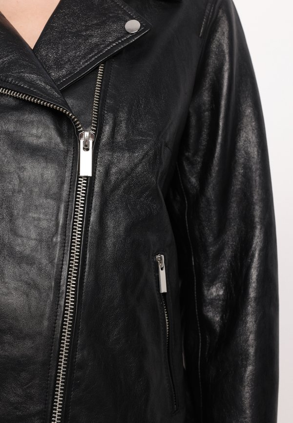 BELTED BIKER JACKET - Leather jacket3