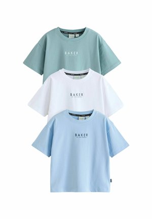 3 PACK - Tricou basic - blue green white