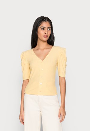 ONLNELLA BUTTON TOP - Camiseta básica - straw