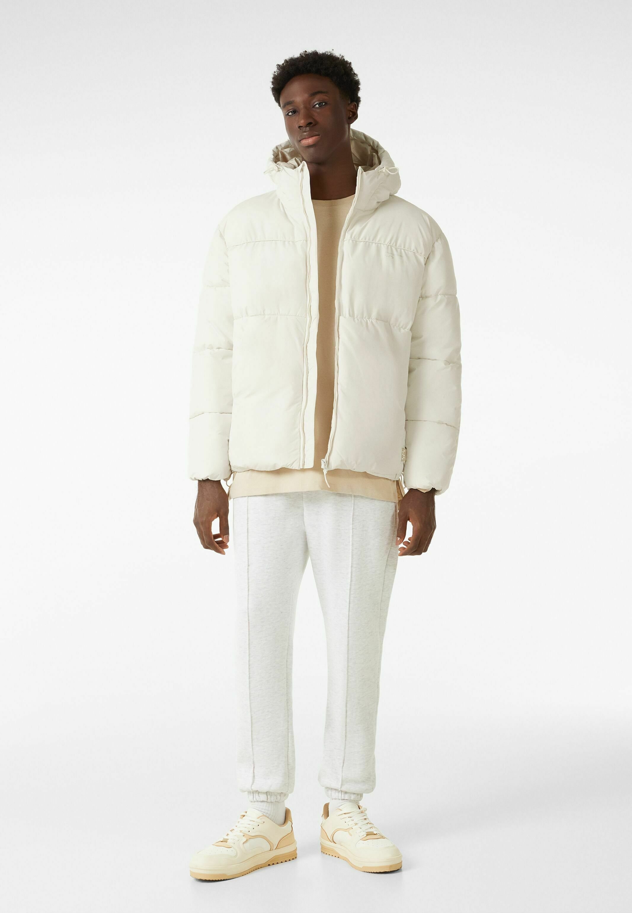 Bershka PUFFY - Winter jacket - white 