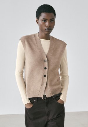 V-NECK - Bodywarmer - sand
