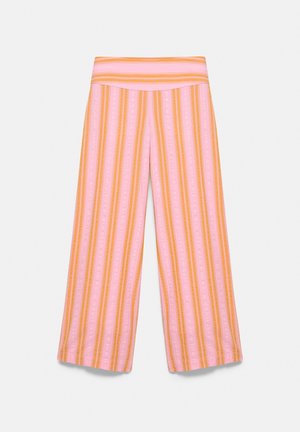 PULL&BEAR, WIDE-LEG STRIPED - TROUSERS - Broek - pink