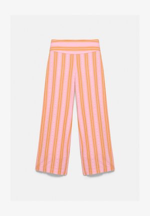 PULL&BEAR, WIDE-LEG STRIPED - TROUSERS - Pantaloni - pink