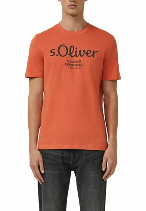 s.Oliver, 4ER PACK  - Print T-shirt - orange weiß dunkelblau schwarz