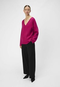 Object OBJREYNARD V-NECK PULLOVER FAIR - Strickpullover - sangria