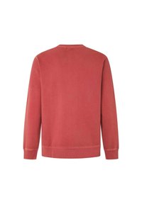 Rotes Sweatshirt aus weichem Material mit Rundhalsausschnitt, langen Ärmeln sowie gerippten Bündchen und Saum. Schlichtes Design ohne sichtbare Muster.