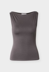 SOFT BOATNECK - Top - charcoal