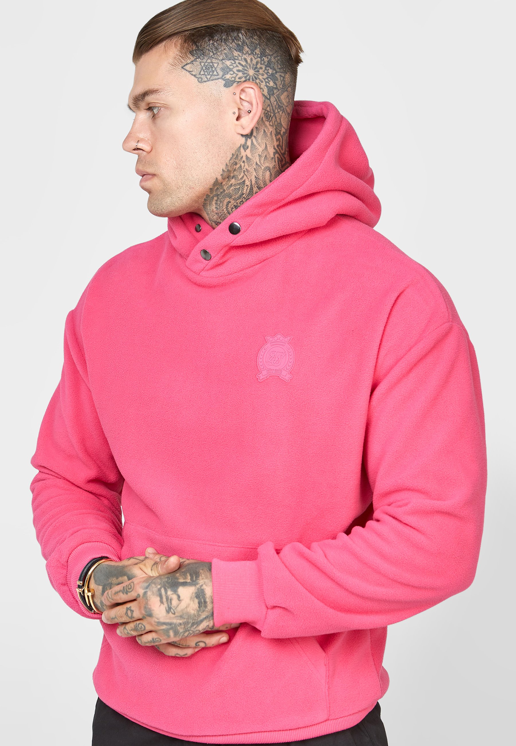 fleece hoodie pink