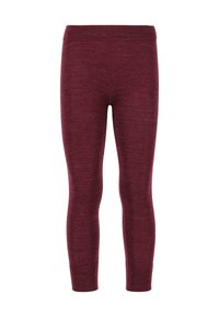 Bordeauxfarbene Leggings aus strukturiertem Stoff, mit tailliertem Schnitt und hohem Bund. Keine sichtbaren Akzente oder Muster.