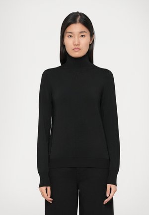GLOSSY KNIT TURTLENECK SWEATER - Trui - black