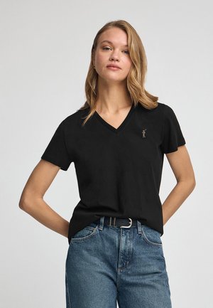 SHORT SLEEVE V NECK REGULAR FIT SS SF VN 2025 RIGBY GO - T-shirt - bas - black