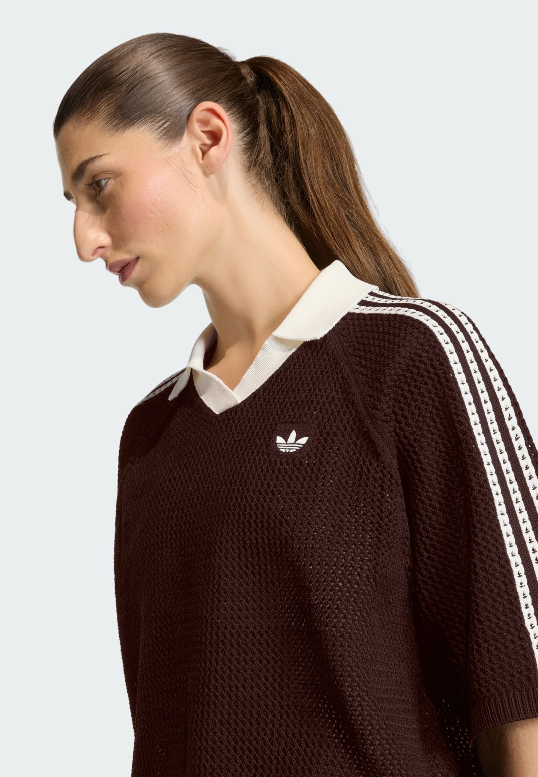 adidas Originals CROCHET - Polo shirt - aurora coffee/dark brown
