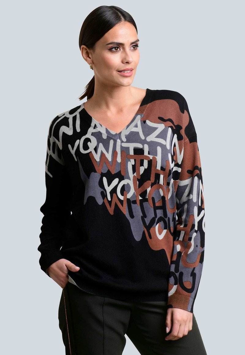 Damen Strickjacken | Alba Moda Strickpullover black/schwarz - XW12144 Damen Strickjacken | Alba Moda Strickpullover black/schwarz - XW12144