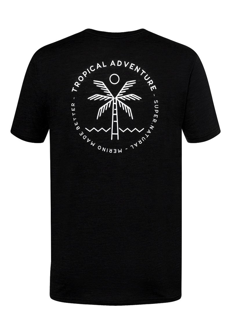 Herren Shirts | super.natural TROPICAL ADVENTURE Sport T-shirt schwarz - HY67858 Herren Shirts | super.natural TROPICAL ADVENTURE Sport T-shirt schwarz - HY67858