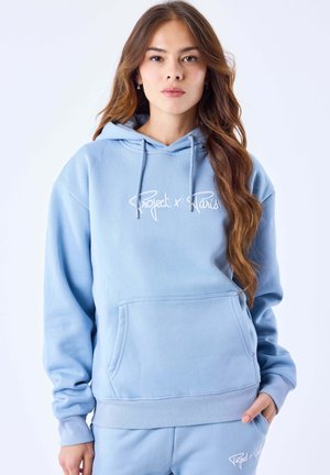 Felpa con cappuccio - bleu clair   blanc