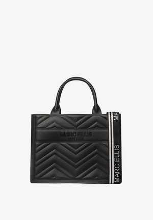 Borsa tote nera trapuntata con motivo a zigzag, dotata di due manici e di una tracolla laterale con marchio. Realizzata in materiale morbido.