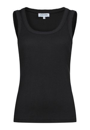 More & More, MORE & MORE SCHMALES, GERIPPTES BASIC-TANKTOP - Top - black