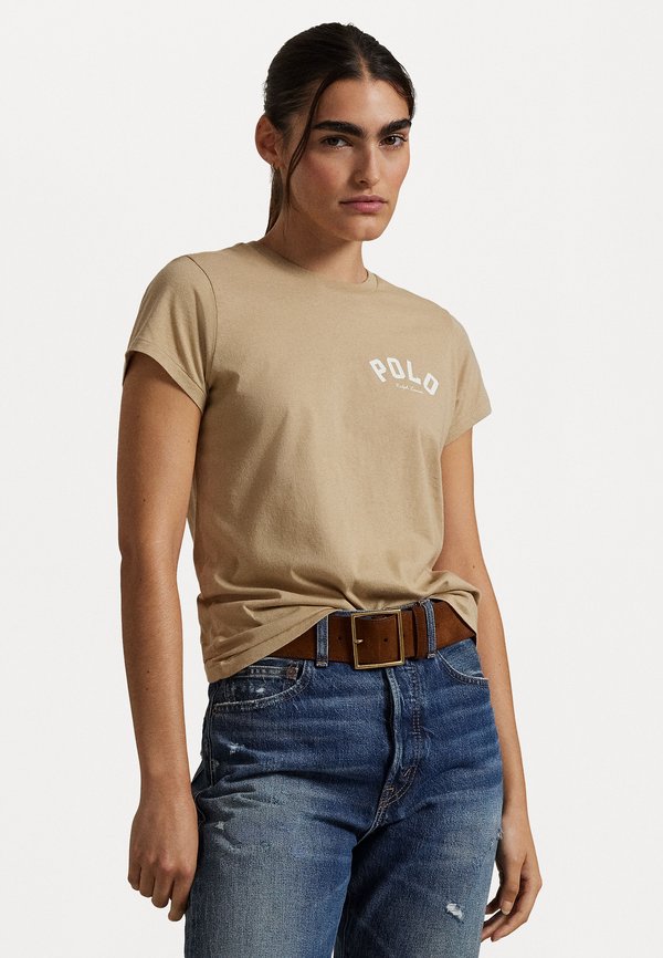 LOGO COTTON JERSEY CREWNECK TEE - Print T-shirt - vintage khaki