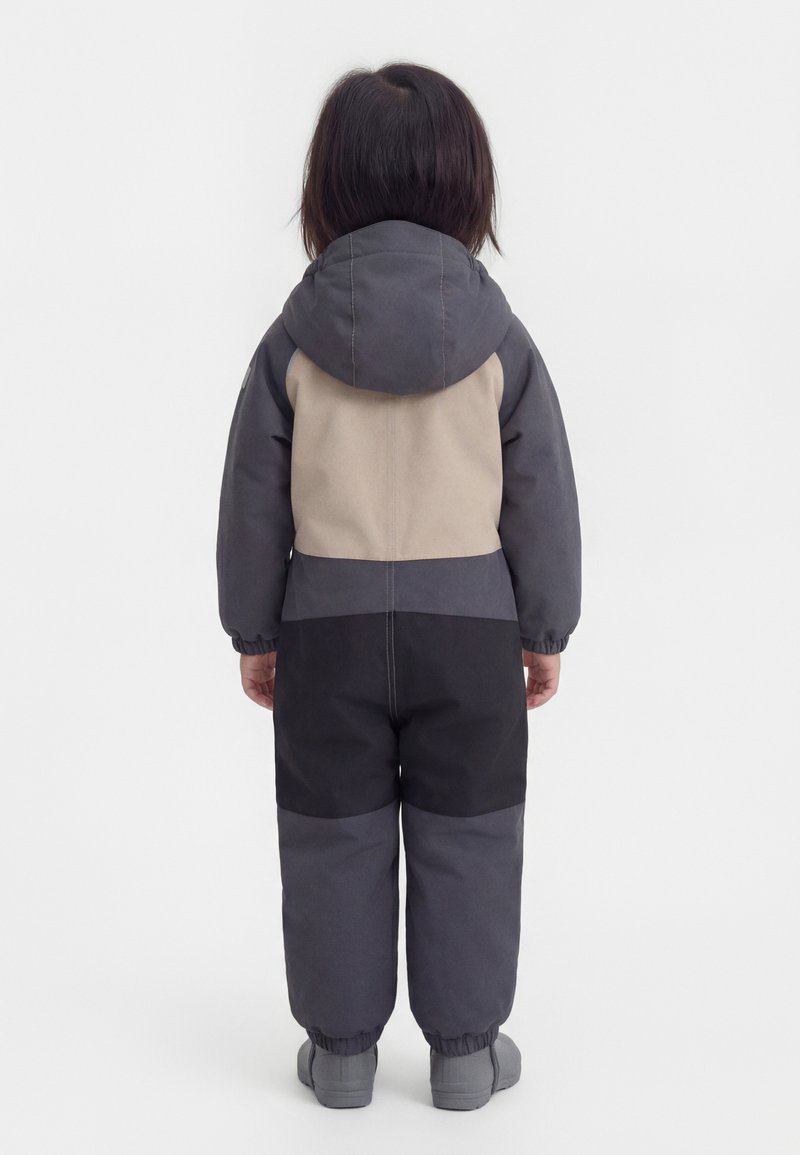 L SERVER Sneeuwpak kinderen jongens licht dons skipak baby meisjes warm ski-jack skibroek stijlvol skipak met bontkraag capuchon, zwart, 116 cm