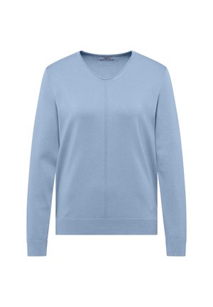 Cecil, Knee-Length Corduroy Skirt with Pockets - Pullover - easy blue