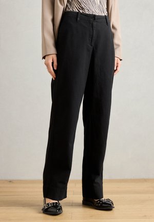 Marc O'Polo PANTS LANDE LONG MODERATE WIDE LEG FRENCH POCKETS ZIP FLY - Trousers - black