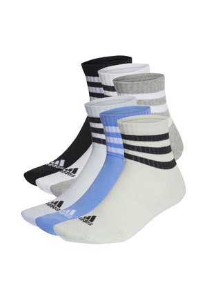 3-STRIPES CUSHIONED MID-CUT - Sports socks - medium grey heather   white   black