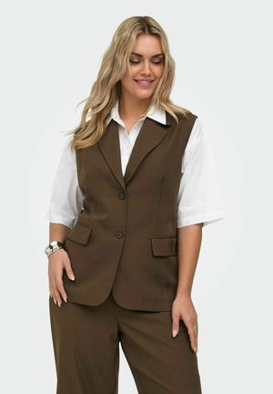ONLY Carmakoma BLAZER CARVICTORIA ANZUGWESTE - Vesta - chocolate martini