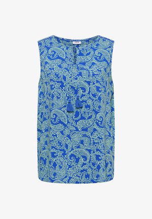 Cecil, BLOUSE TOP WITH SPLIT NECK AND PRINT - Blouse - surf blue