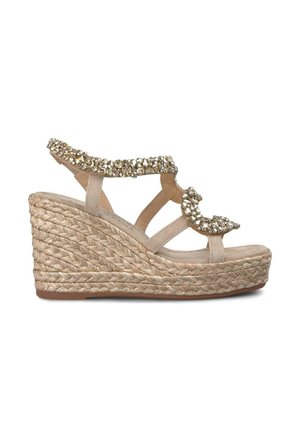 Sandalen met plateauzool - marrón jaspeado