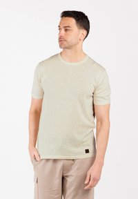 Key Largo FREQUENCY RINGEL ROUNDNECK - Camiseta estampada - beige